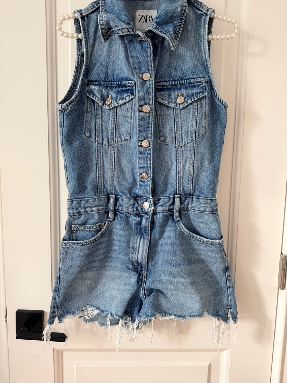 ZARA Button Up Demin Romper size Small